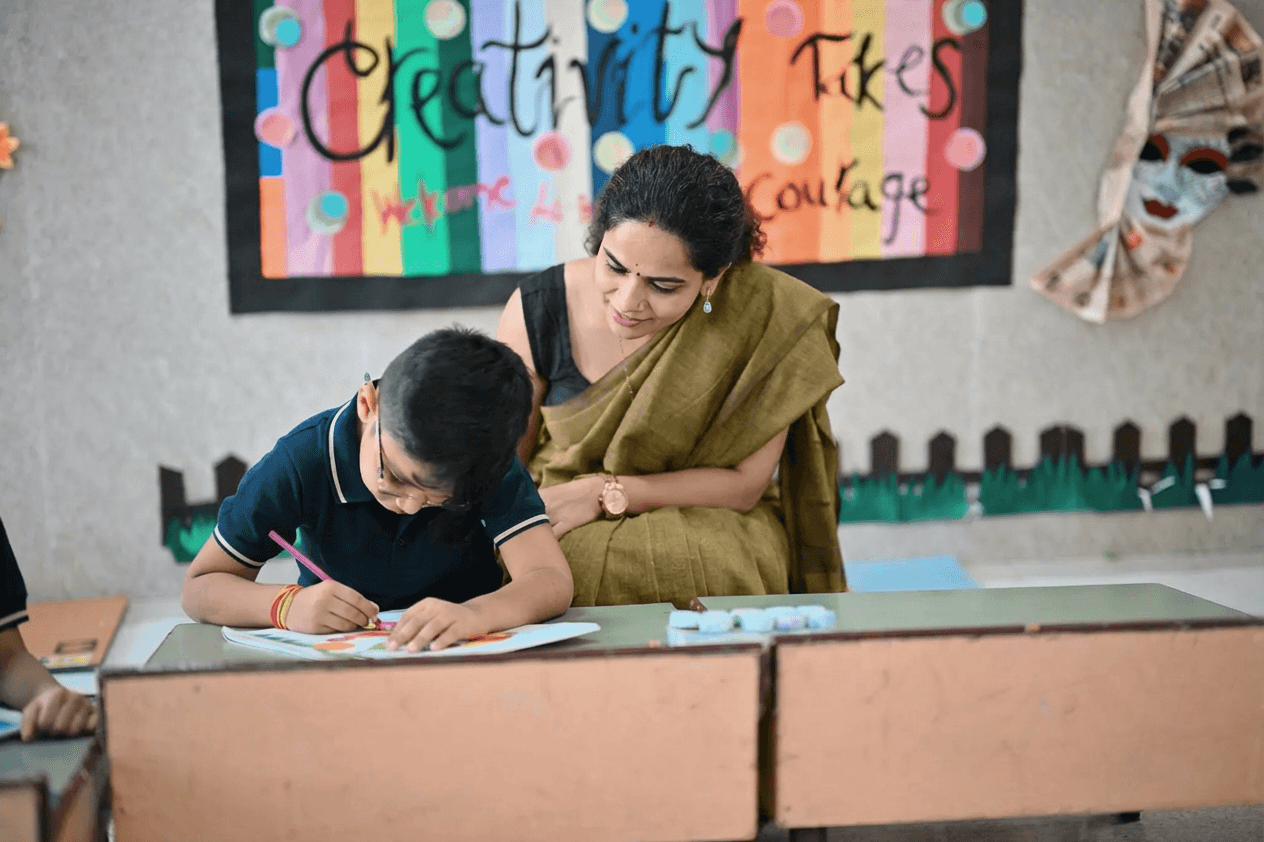 Home tutor teaching a student